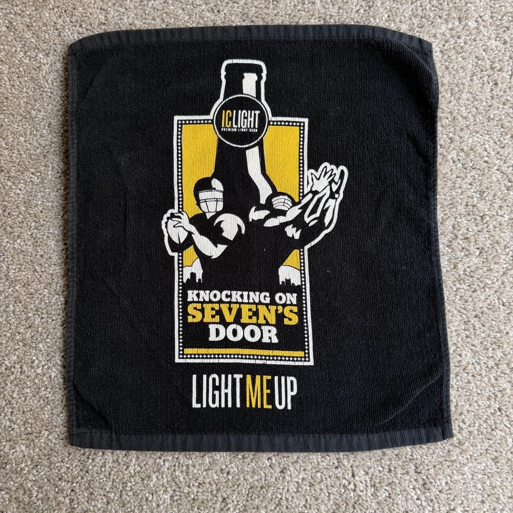 Pittsburgh Steelers IC Light Knocking On Seven's Door Beer Towel Black Cotton